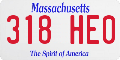 MA license plate 318HE0