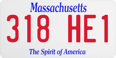 MA license plate 318HE1