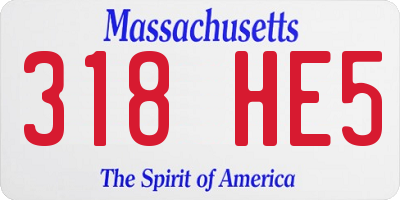 MA license plate 318HE5