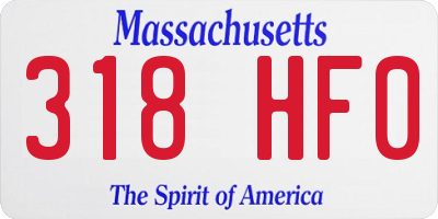 MA license plate 318HF0