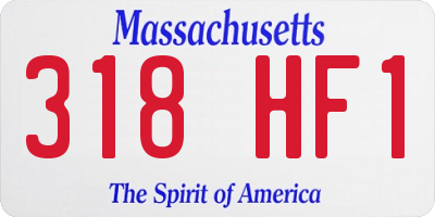 MA license plate 318HF1