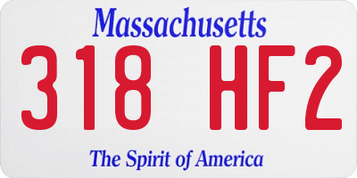 MA license plate 318HF2