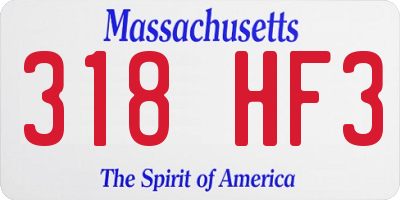 MA license plate 318HF3