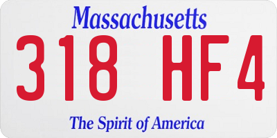 MA license plate 318HF4