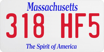 MA license plate 318HF5