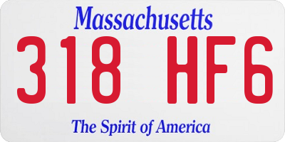 MA license plate 318HF6