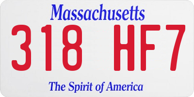 MA license plate 318HF7