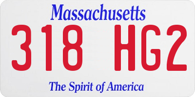 MA license plate 318HG2