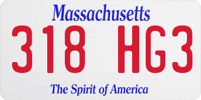 MA license plate 318HG3