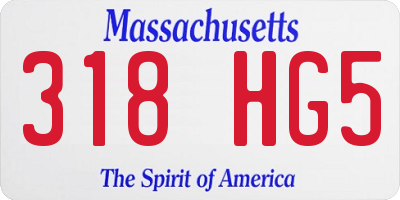 MA license plate 318HG5