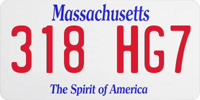 MA license plate 318HG7
