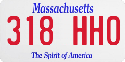 MA license plate 318HH0
