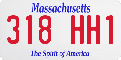 MA license plate 318HH1