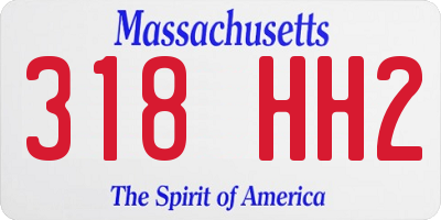 MA license plate 318HH2