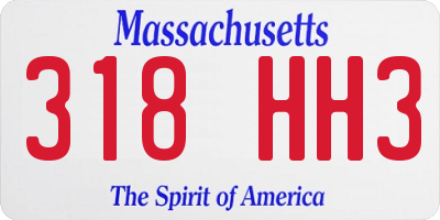 MA license plate 318HH3