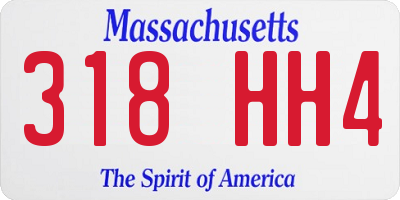 MA license plate 318HH4