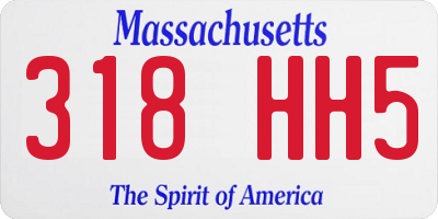 MA license plate 318HH5