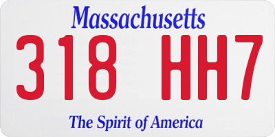 MA license plate 318HH7