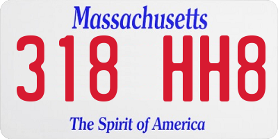 MA license plate 318HH8