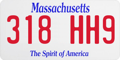 MA license plate 318HH9
