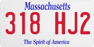 MA license plate 318HJ2
