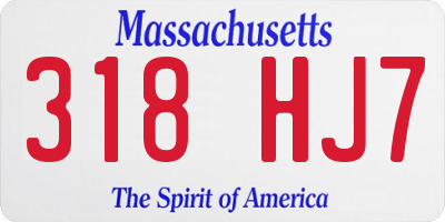 MA license plate 318HJ7