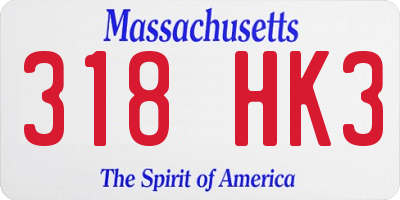 MA license plate 318HK3