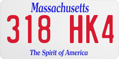 MA license plate 318HK4