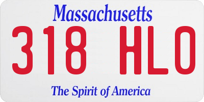 MA license plate 318HL0