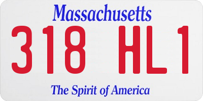 MA license plate 318HL1