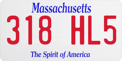 MA license plate 318HL5