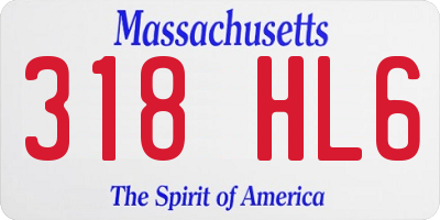 MA license plate 318HL6