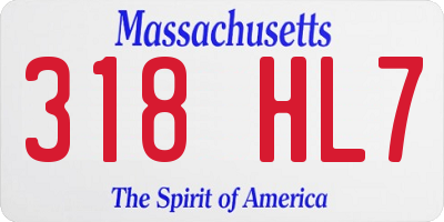 MA license plate 318HL7