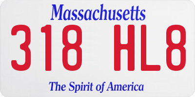 MA license plate 318HL8