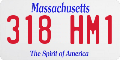 MA license plate 318HM1