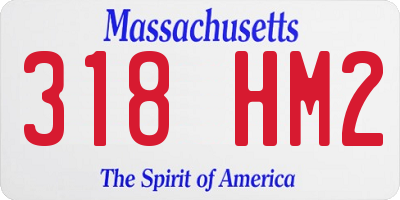 MA license plate 318HM2