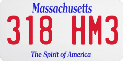 MA license plate 318HM3