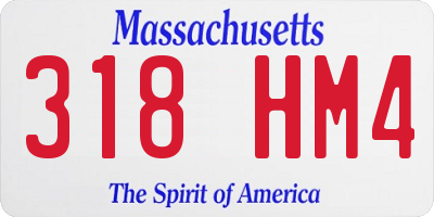 MA license plate 318HM4