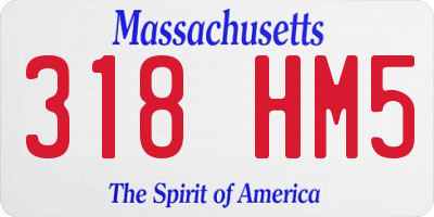 MA license plate 318HM5