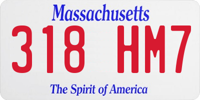 MA license plate 318HM7