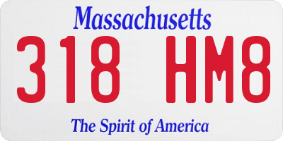 MA license plate 318HM8