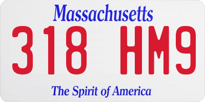 MA license plate 318HM9