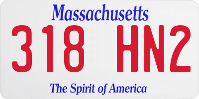 MA license plate 318HN2