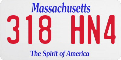 MA license plate 318HN4