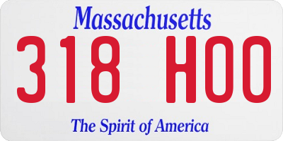MA license plate 318HO0
