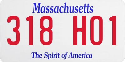 MA license plate 318HO1