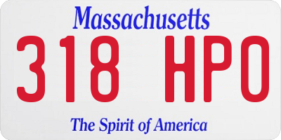 MA license plate 318HP0