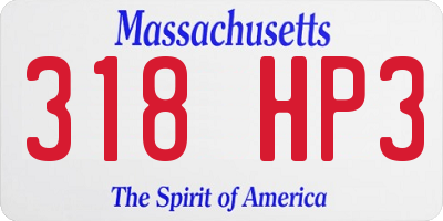 MA license plate 318HP3