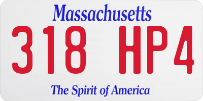MA license plate 318HP4