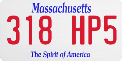 MA license plate 318HP5